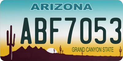 AZ license plate ABF7053