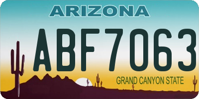 AZ license plate ABF7063
