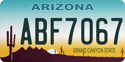 AZ license plate ABF7067