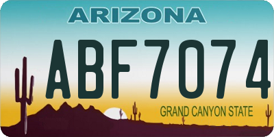AZ license plate ABF7074