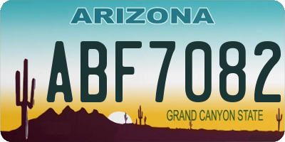 AZ license plate ABF7082
