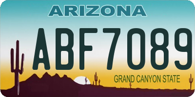 AZ license plate ABF7089