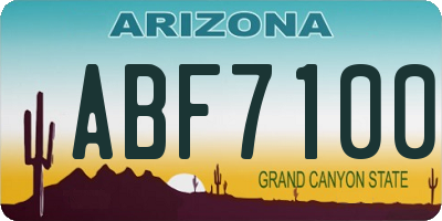 AZ license plate ABF7100