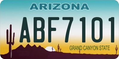 AZ license plate ABF7101