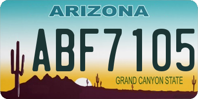 AZ license plate ABF7105