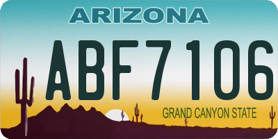 AZ license plate ABF7106