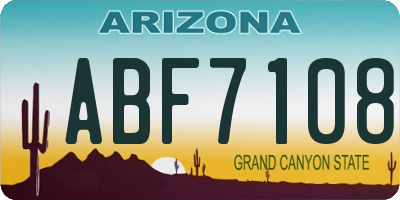 AZ license plate ABF7108