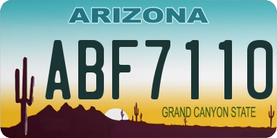 AZ license plate ABF7110