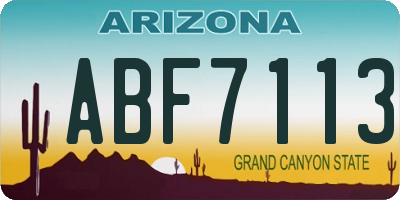 AZ license plate ABF7113