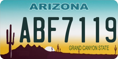 AZ license plate ABF7119