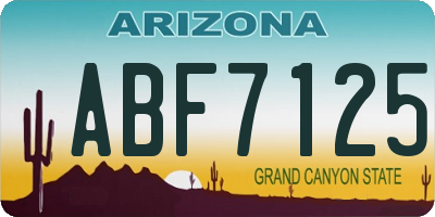 AZ license plate ABF7125