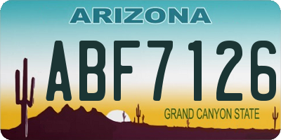 AZ license plate ABF7126
