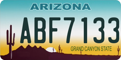 AZ license plate ABF7133