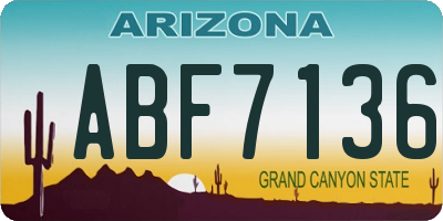 AZ license plate ABF7136