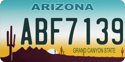 AZ license plate ABF7139