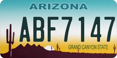 AZ license plate ABF7147