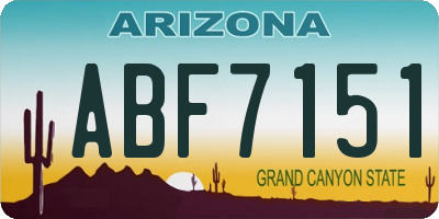 AZ license plate ABF7151