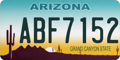 AZ license plate ABF7152