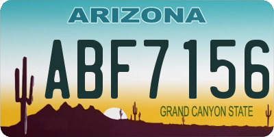 AZ license plate ABF7156