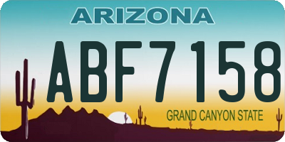 AZ license plate ABF7158
