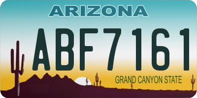 AZ license plate ABF7161