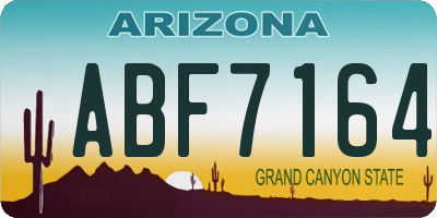 AZ license plate ABF7164