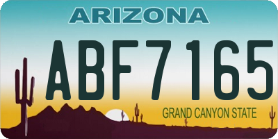 AZ license plate ABF7165