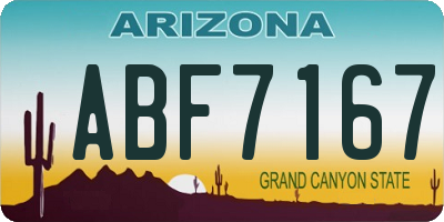 AZ license plate ABF7167