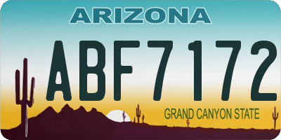 AZ license plate ABF7172