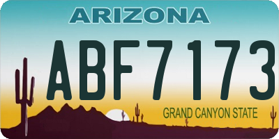 AZ license plate ABF7173