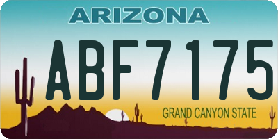 AZ license plate ABF7175