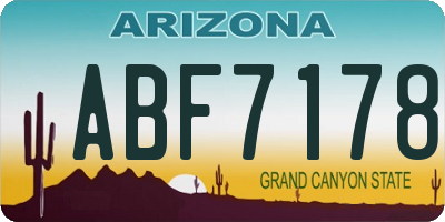AZ license plate ABF7178
