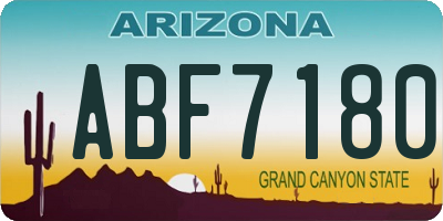 AZ license plate ABF7180