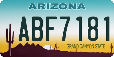 AZ license plate ABF7181