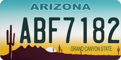 AZ license plate ABF7182
