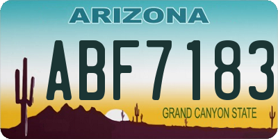 AZ license plate ABF7183