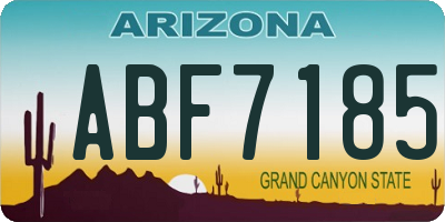 AZ license plate ABF7185