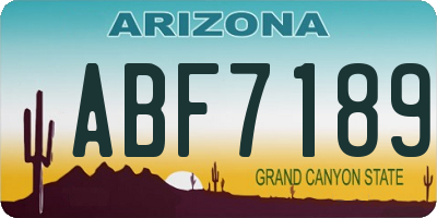 AZ license plate ABF7189