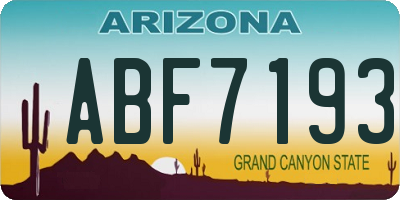 AZ license plate ABF7193