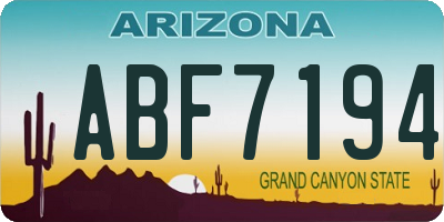 AZ license plate ABF7194