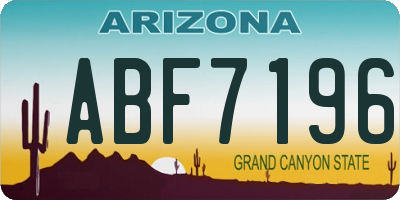 AZ license plate ABF7196