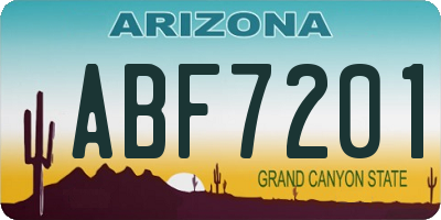 AZ license plate ABF7201