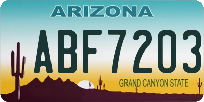 AZ license plate ABF7203