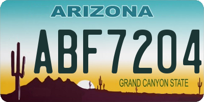 AZ license plate ABF7204