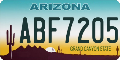 AZ license plate ABF7205