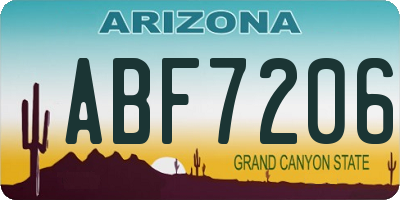 AZ license plate ABF7206