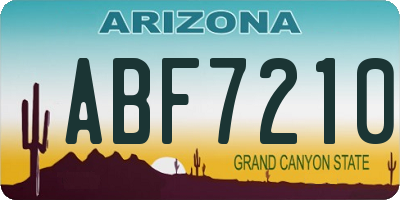 AZ license plate ABF7210