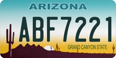 AZ license plate ABF7221