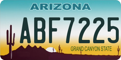 AZ license plate ABF7225