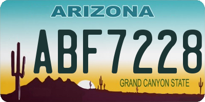 AZ license plate ABF7228